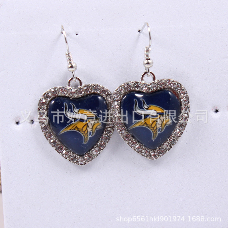 Wholesale Peach Dot Diamond Logo Earrings